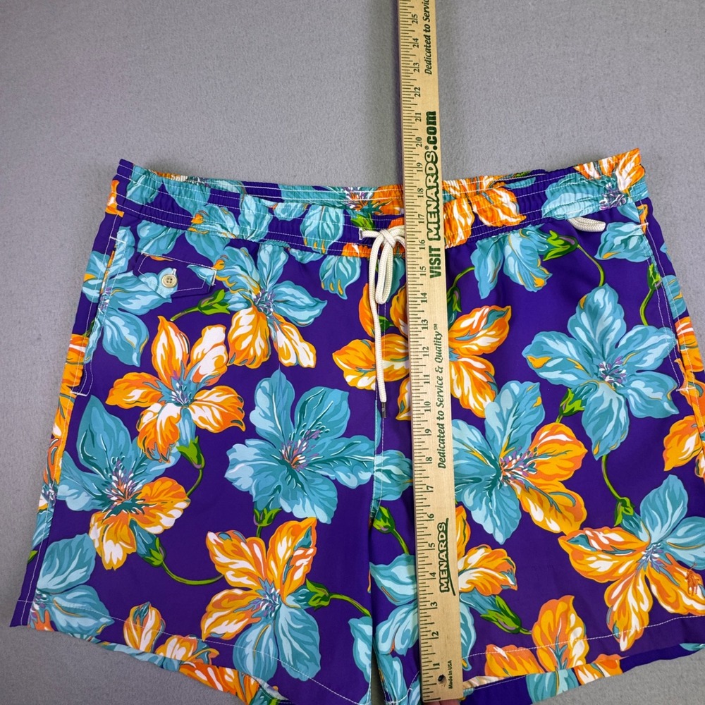 Polo Ralph Lauren Swim Trunks Men's XXL Purple Tropical Floral Hibiscus Shorts - Picture 4 of 11